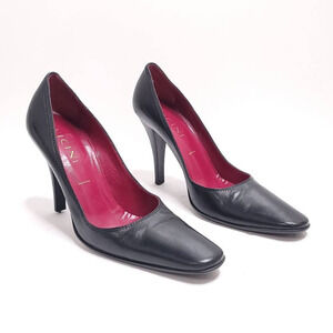 VICINI Women's Dressy High Heel Classic Black Pump Round Toe Size 40